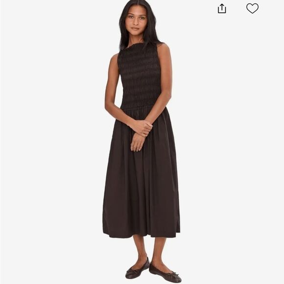 NWT Madewell Keeran Midi Dress Molasses Dark Brown Size L - Picture 12 of 15